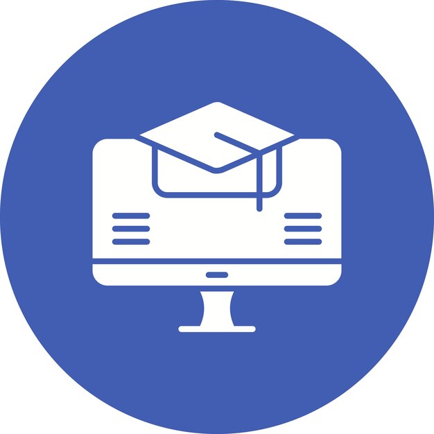 El icono del vector de aprendizaje en línea se puede utilizar para el conjunto de iconos de trabajo desde casa