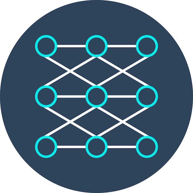 El icono del vector de aprendizaje profundo se puede utilizar para el conjunto de iconos de análisis de datos
