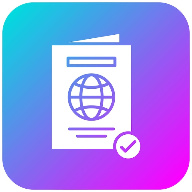 El icono del vector aprobado del pasaporte se puede utilizar para el conjunto de iconos de inmigración