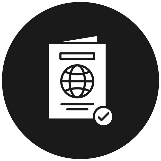 El icono del vector aprobado del pasaporte se puede utilizar para el conjunto de iconos de inmigración