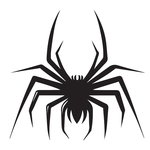 Icono de vector de araña mínimo simple Insecto aislado Silueta en blanco y negro de error Diseño moderno