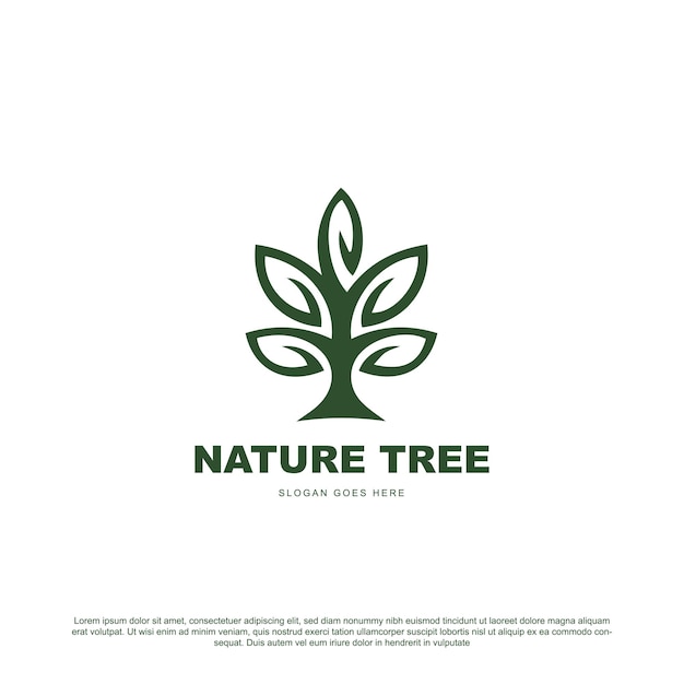 Icono de vector de árbol Logotipo de ilustración de vector de árbol de naturaleza
