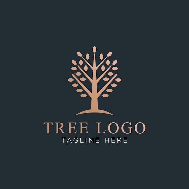 Icono de vector de árbol. Naturaleza árboles vector ilustración logo diseño.