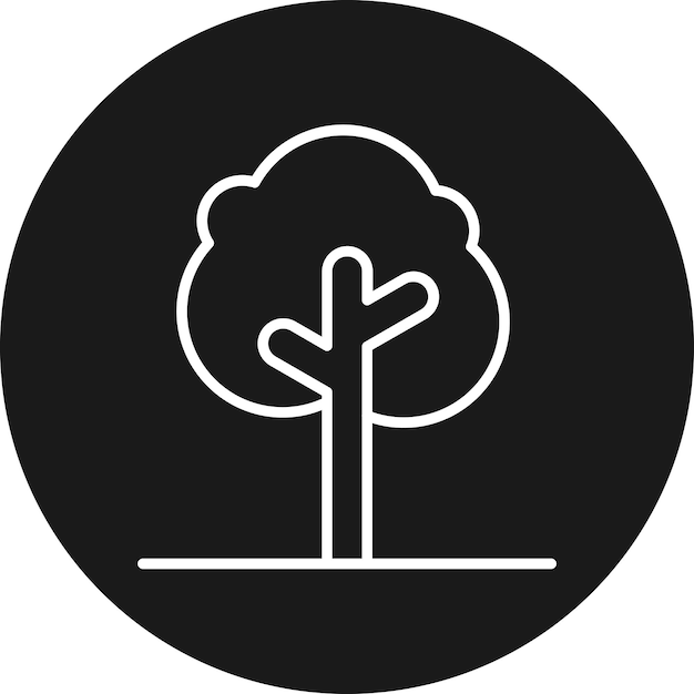 El icono del vector del árbol se puede usar para el conjunto de iconos de primavera