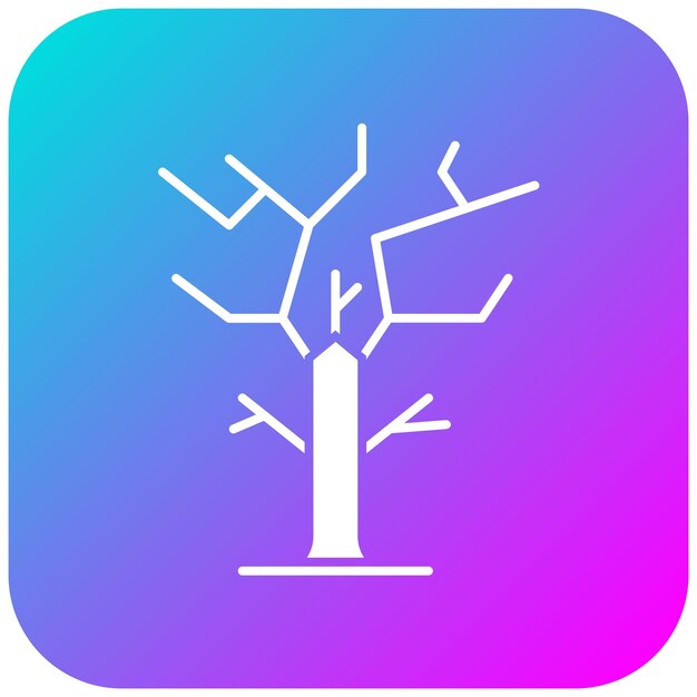 El icono de vector de árbol seco se puede usar para el conjunto de iconos del desierto