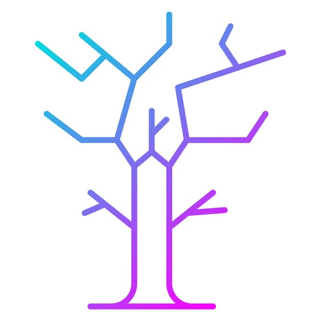 El icono de vector de árbol seco se puede usar para el conjunto de iconos del desierto