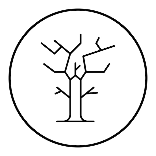 El icono de vector de árbol seco se puede usar para el conjunto de iconos del desierto