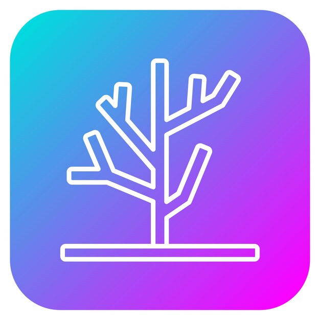 El icono de vector de árbol seco se puede usar para el conjunto de iconos de otoño