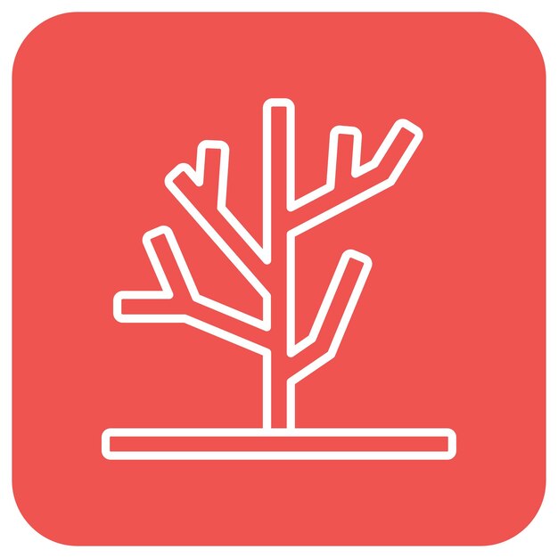 El icono de vector de árbol seco se puede usar para el conjunto de iconos de otoño