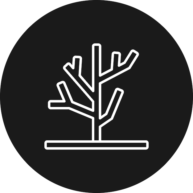 El icono de vector de árbol seco se puede usar para el conjunto de iconos de otoño