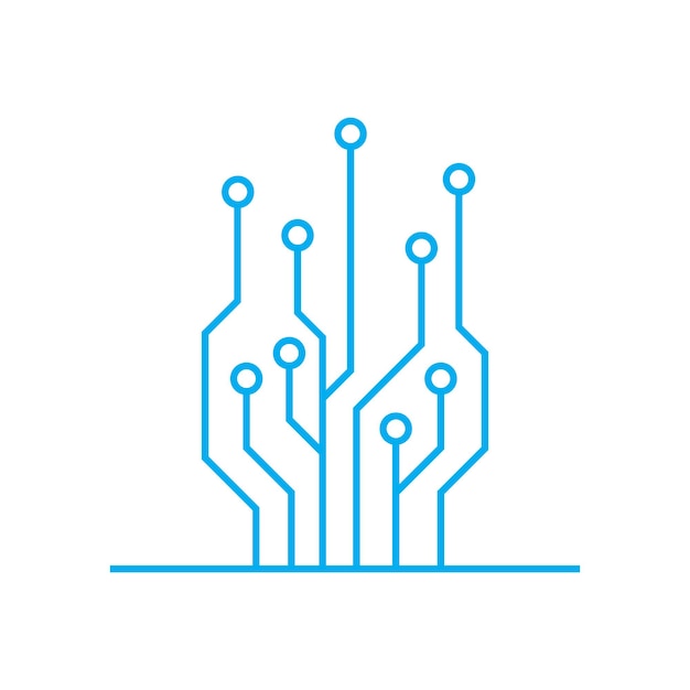 Icono de Vector de árbol de tecnología de placa de circuito