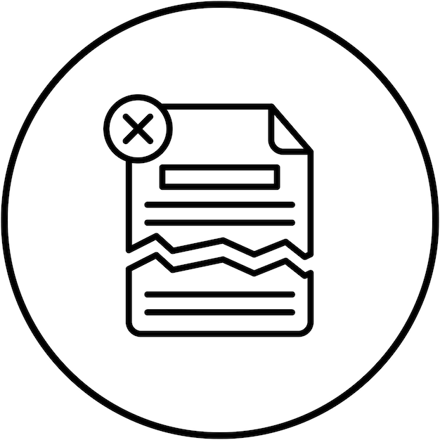 El icono del vector de archivo corrupto se puede usar para el conjunto de iconos de corrupción