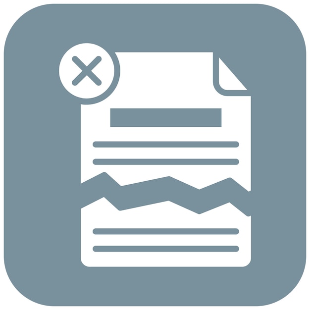 El icono del vector de archivo corrupto se puede usar para el conjunto de iconos de corrupción