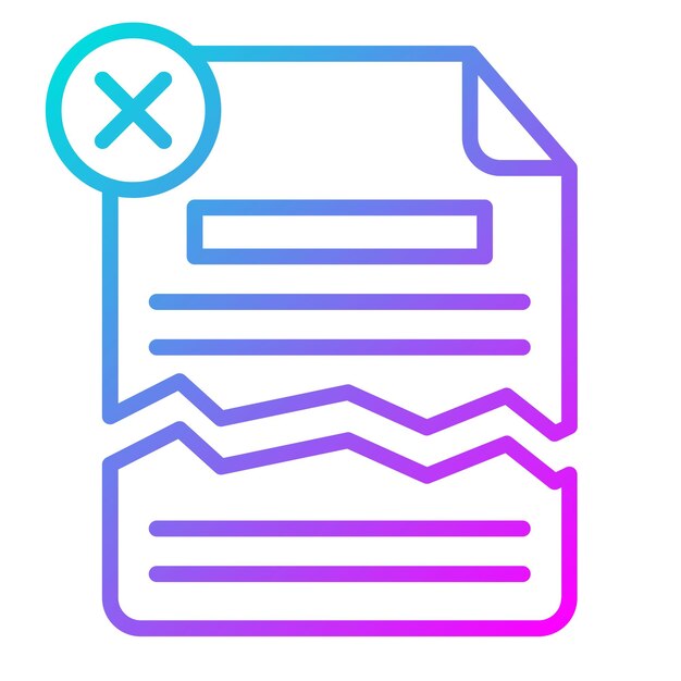 El icono del vector de archivo corrupto se puede usar para el conjunto de iconos de corrupción