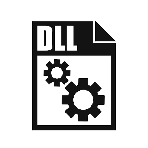 Icono de vector de archivo DLL Estilo de diseño plano