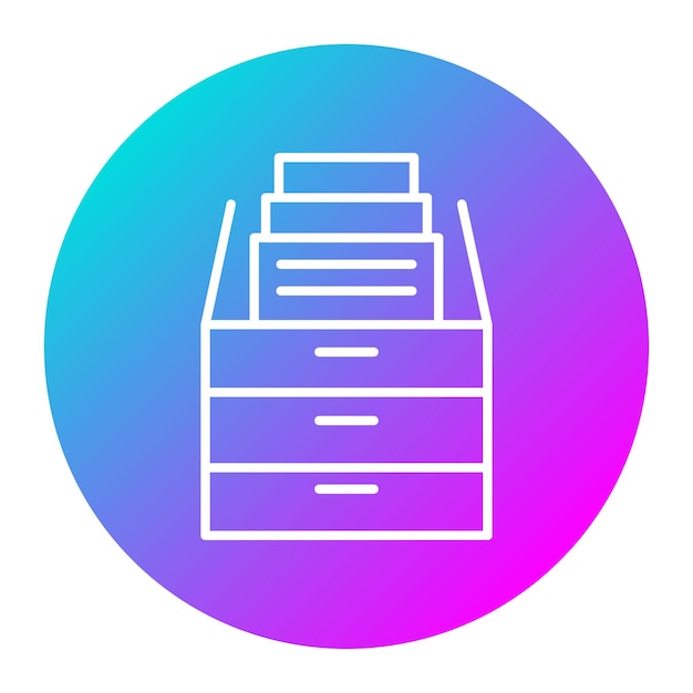 El icono del vector de archivo del gabinete se puede utilizar para el conjunto de iconos de investigación de delitos