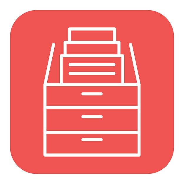 El icono del vector de archivo del gabinete se puede utilizar para el conjunto de iconos de investigación de delitos
