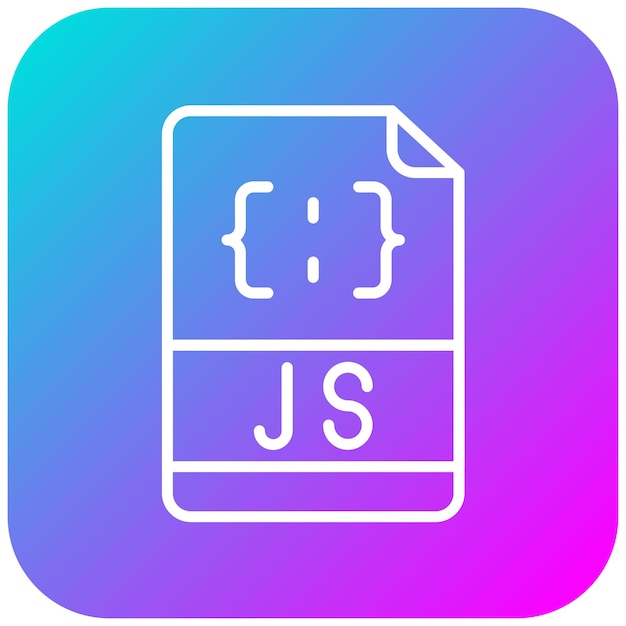 El icono del vector de archivo Javascript se puede utilizar para el conjunto de iconos de programación informática