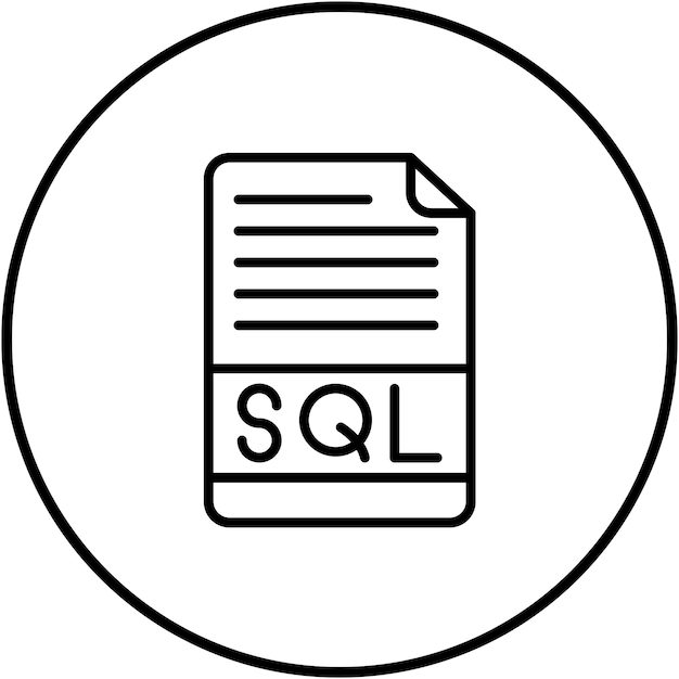 El icono del vector de archivo SQL se puede utilizar para el conjunto de iconos de programación informática