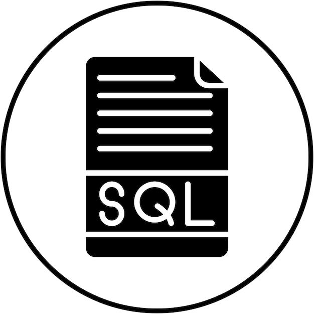 El icono del vector de archivo SQL se puede utilizar para el conjunto de iconos de programación informática