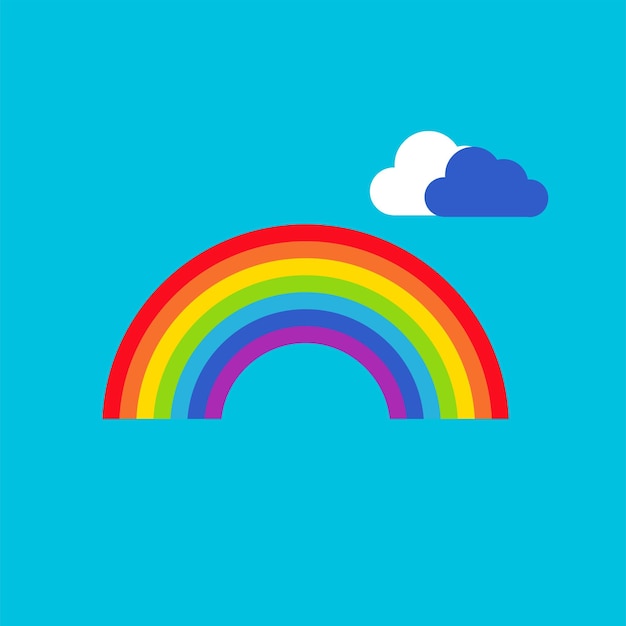 Icono de vector de arco de arco iris. símbolo del tiempo patrón decorativo