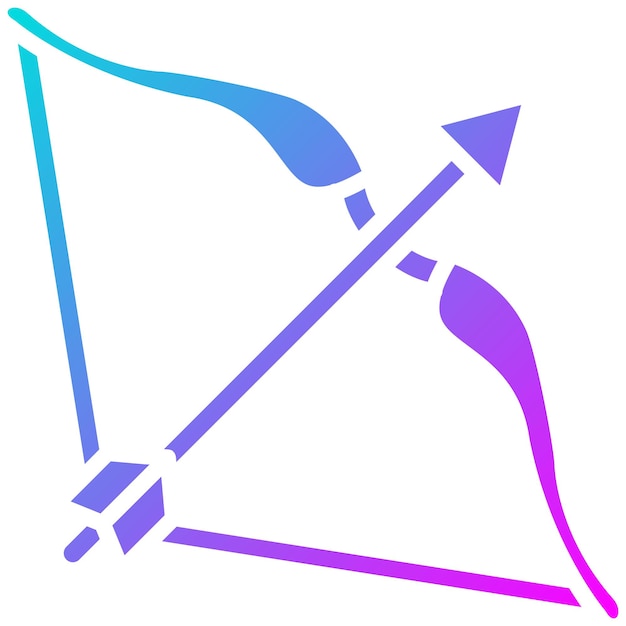 El icono del vector del arco se puede usar para el conjunto de iconos de tiro con arco