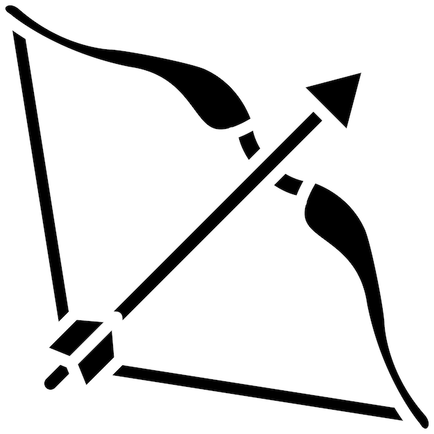 El icono del vector del arco se puede usar para el conjunto de iconos de tiro con arco