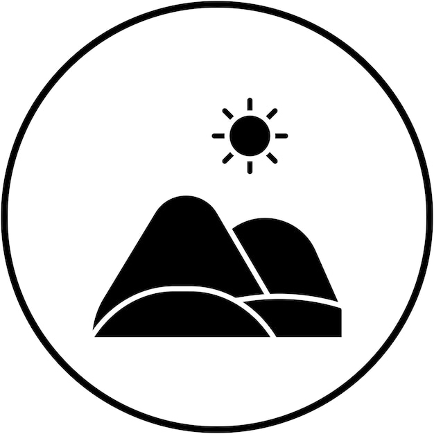 El icono del vector de arena del desierto se puede usar para el conjunto de iconos del desierto