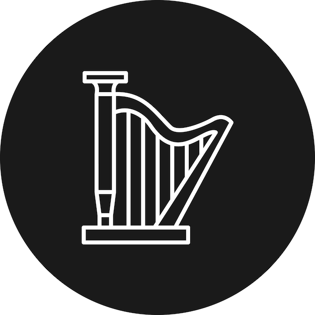 El icono del vector de arpa se puede usar para el conjunto de iconos de historia