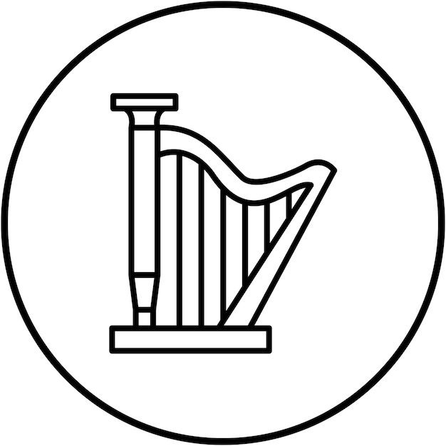 El icono del vector de arpa se puede usar para el conjunto de iconos de historia