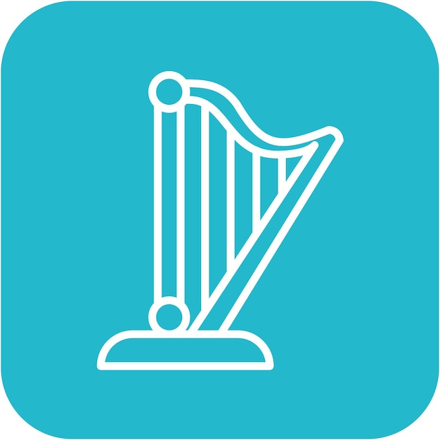 El icono del vector de arpa se puede usar para el conjunto de iconos de instrumentos