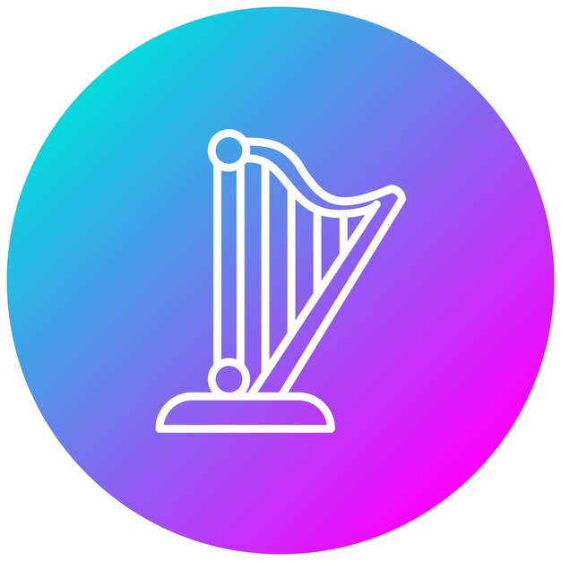 El icono del vector de arpa se puede usar para el conjunto de iconos de instrumentos