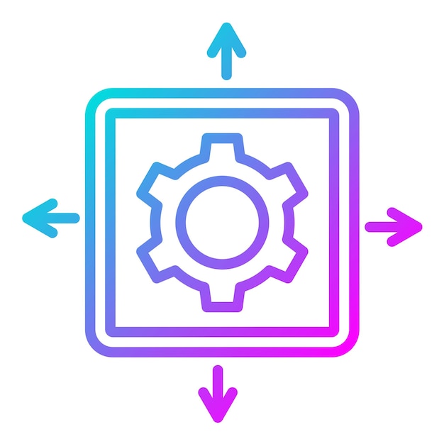 El icono del vector de arrastre de alcance se puede utilizar para el conjunto de iconos de evaluación del proyecto