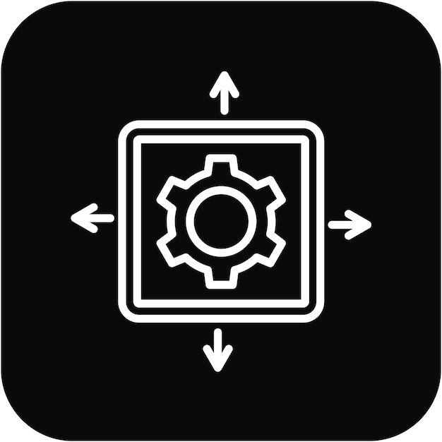 El icono del vector de arrastre de alcance se puede utilizar para el conjunto de iconos de evaluación del proyecto