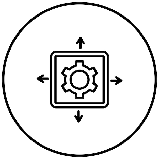 El icono del vector de arrastre de alcance se puede utilizar para el conjunto de iconos de evaluación del proyecto