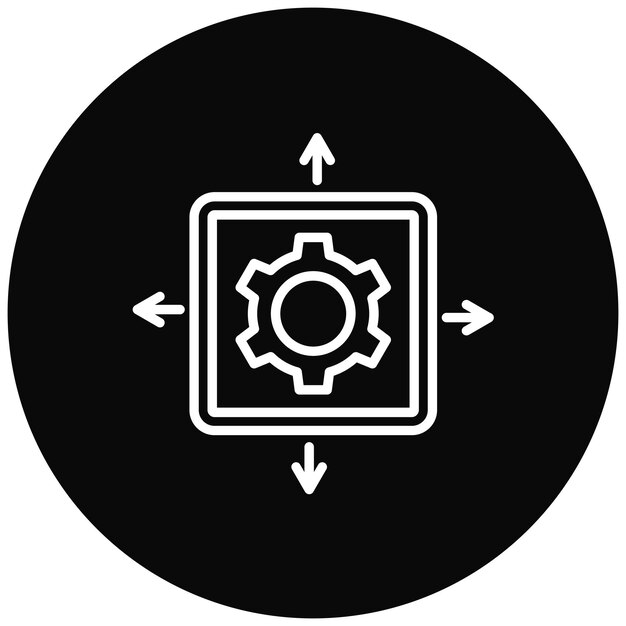 El icono del vector de arrastre de alcance se puede utilizar para el conjunto de iconos de evaluación del proyecto