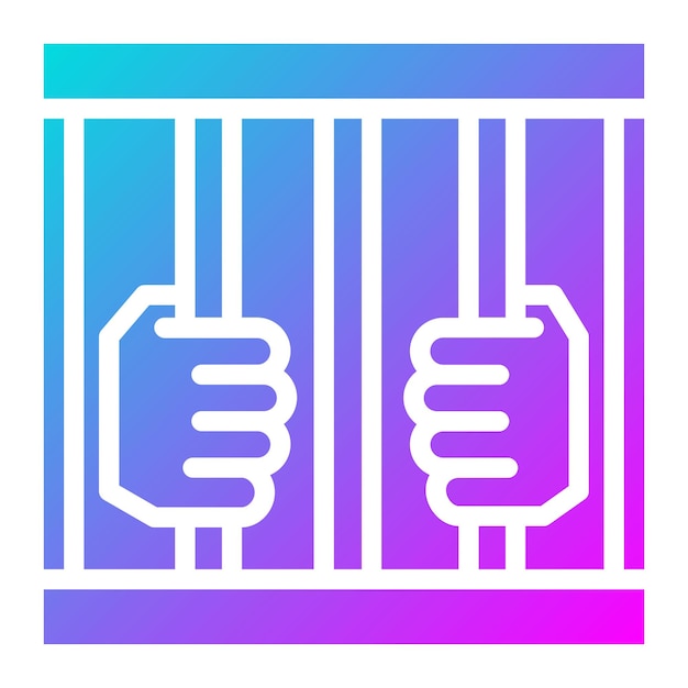 El icono del vector de arresto se puede usar para el conjunto de iconos de prisión