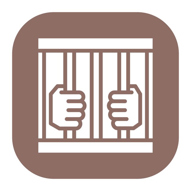 El icono del vector de arresto se puede usar para el conjunto de iconos de prisión