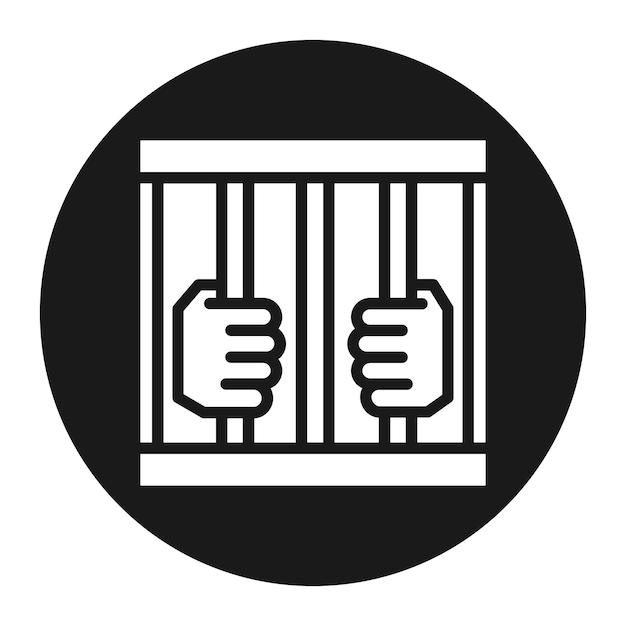 El icono del vector de arresto se puede usar para el conjunto de iconos de prisión