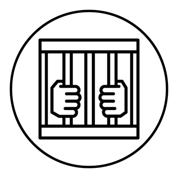El icono del vector de arresto se puede usar para el conjunto de iconos de prisión