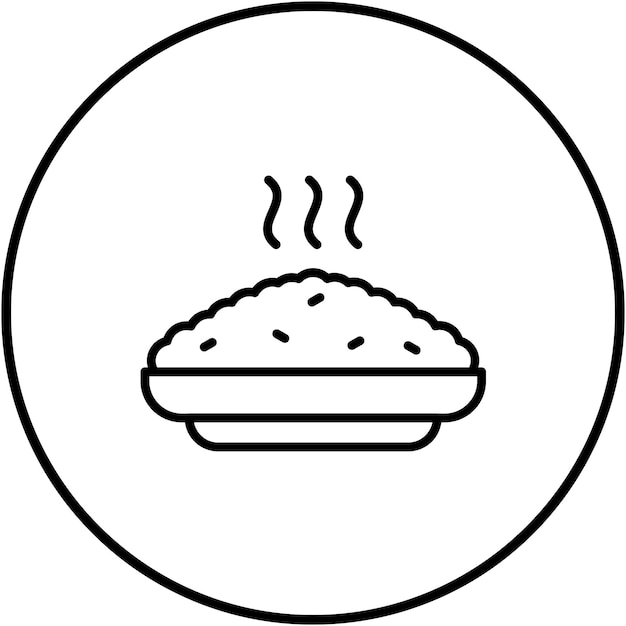 El icono del vector de arroz se puede utilizar para el conjunto de iconos de entrega de alimentos
