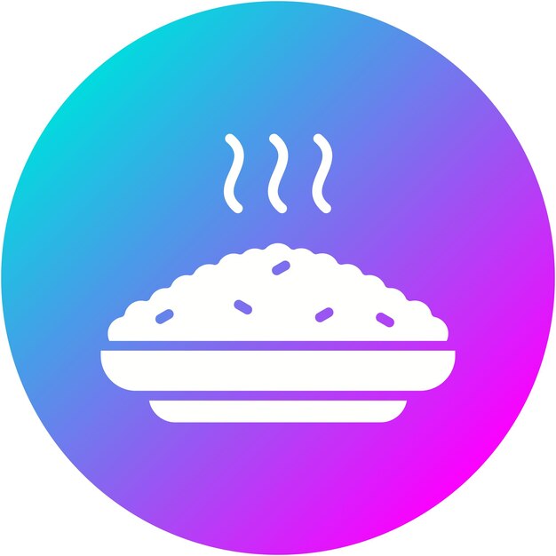 El icono del vector de arroz se puede utilizar para el conjunto de iconos de entrega de alimentos