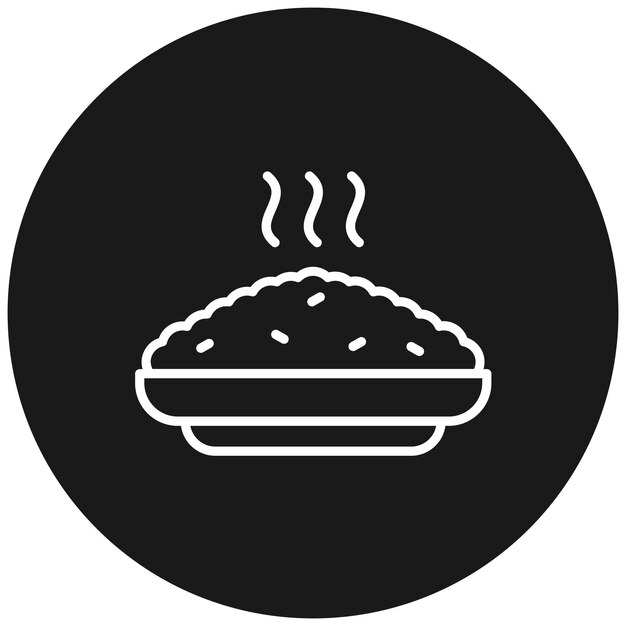 El icono del vector de arroz se puede utilizar para el conjunto de iconos de entrega de alimentos