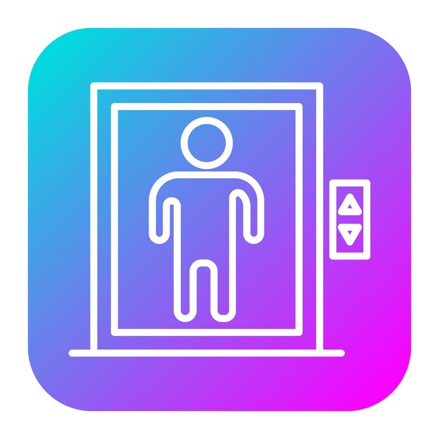 El icono del vector del ascensor se puede utilizar para el conjunto de iconos del ferrocarril