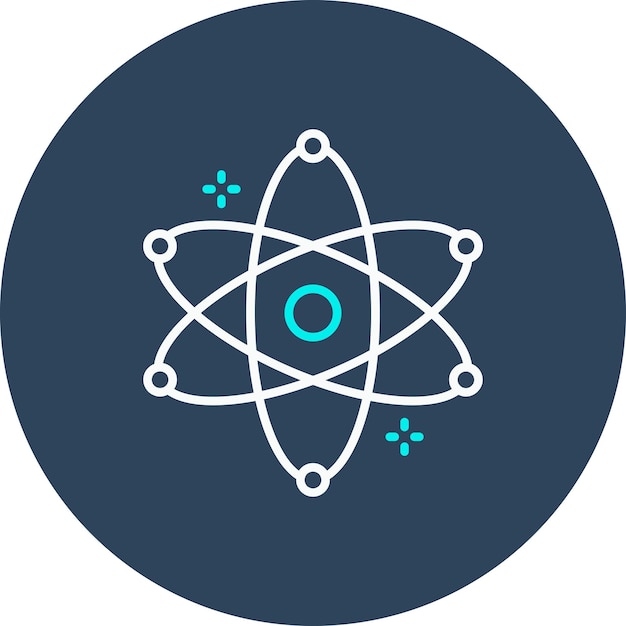 El icono del vector atómico se puede utilizar para el conjunto de iconos de procesos industriales