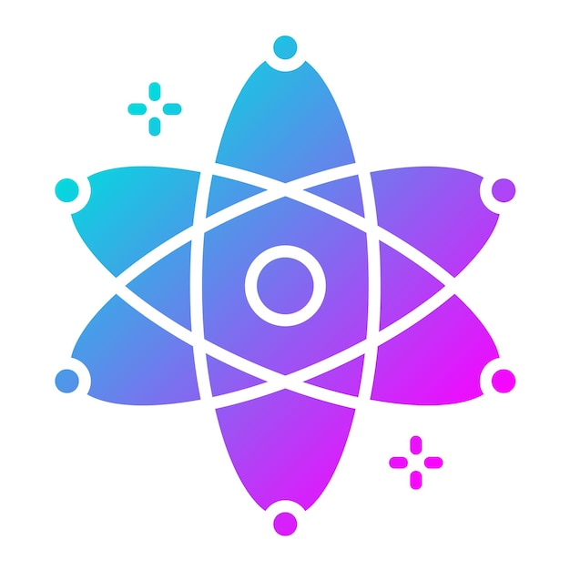 El icono del vector atómico se puede utilizar para el conjunto de iconos de procesos industriales