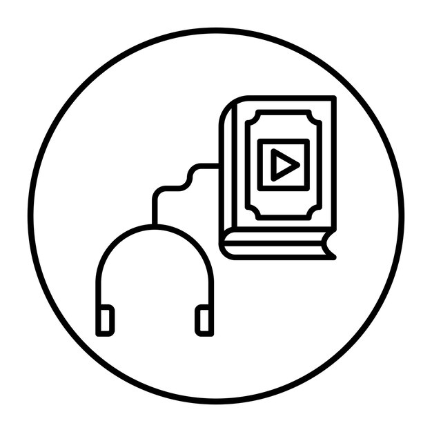 El icono del vector de audio del curso se puede utilizar para el conjunto de iconos de educación en línea