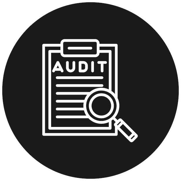 El icono del vector de auditoría se puede utilizar para el conjunto de iconos de marketing en línea
