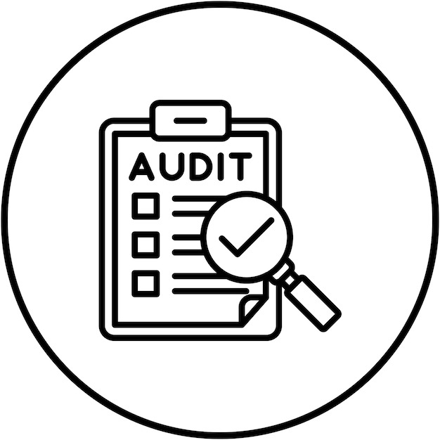 El icono del vector de auditoría puede utilizarse para el conjunto de iconos de garantía de calidad