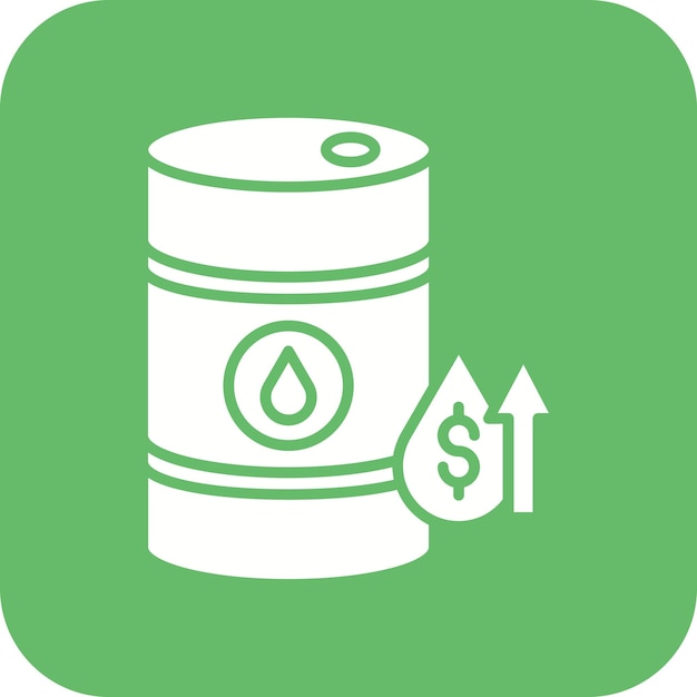 El icono del vector de aumento del precio del petróleo se puede utilizar para el conjunto de iconos de la industria de la gasolina